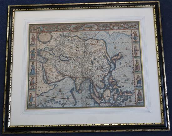 John Speed (1552-1629) Map of Asia, 1626 15.5 x 20.25in.